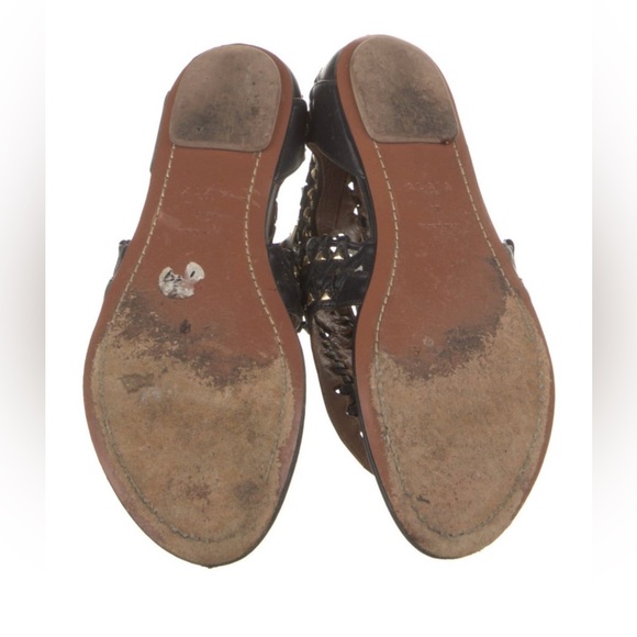 Alaia black leather gladiator sandals with gold studs size 7 - Picture 5 of 12